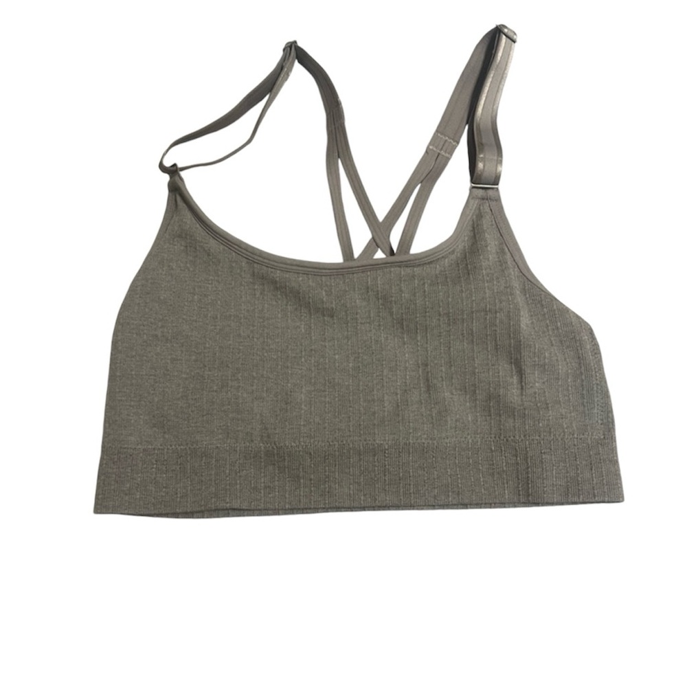 Grey medium never worn sports bra.